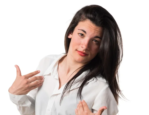 Brünette junge mädchen im studio — Stockfoto