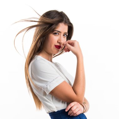 Pretty girl posing in studio
