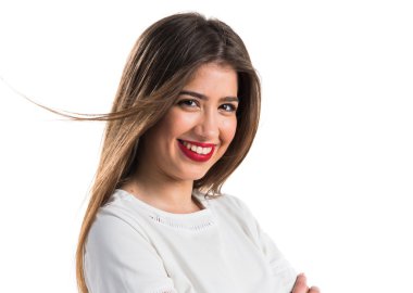Pretty girl posing in studio