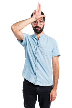 Aptal tabelayı yapan yakışıklı erkek