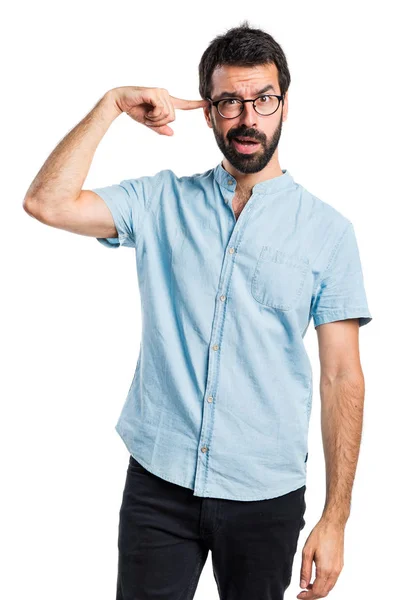 Handsome man making crazy gesture — Stock Photo, Image