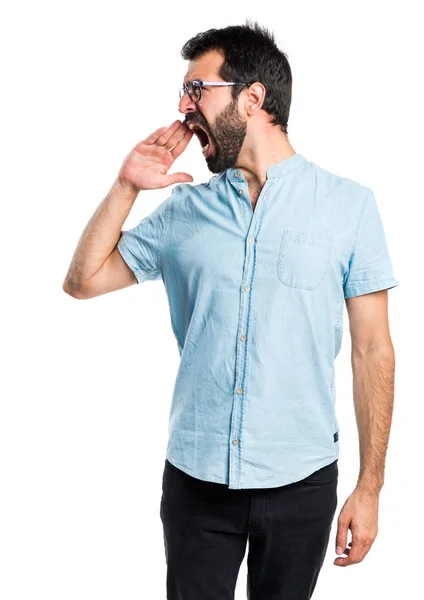 Angry handsome man shouting — Stock Photo, Image