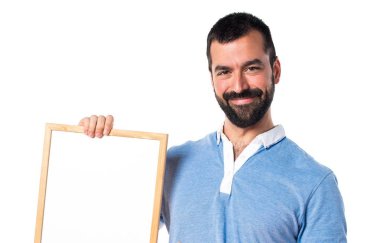 yakışıklı bir adam beyaz zemin üzerine