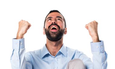 yakışıklı bir adam beyaz zemin üzerine