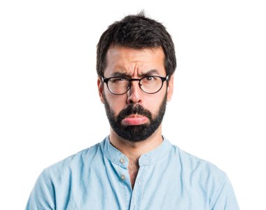 yakışıklı bir adam beyaz zemin üzerine