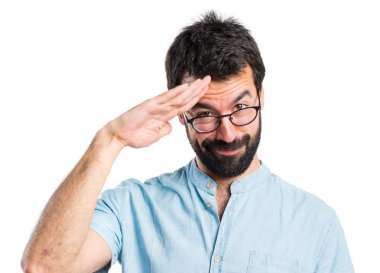 yakışıklı bir adam beyaz zemin üzerine