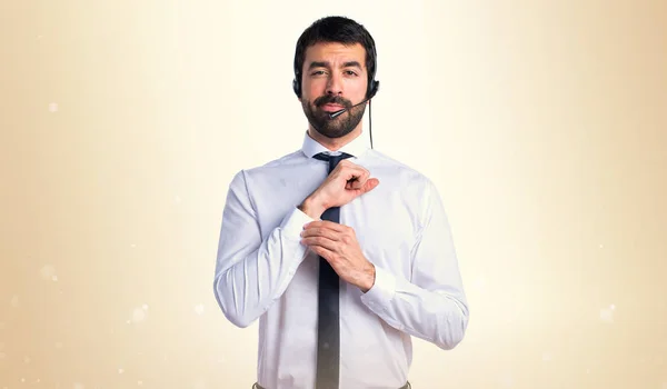 Young man with a headset — Stock Photo, Image