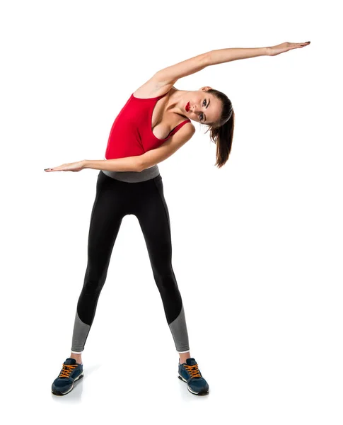 Vacker sport kvinna stretching — Stockfoto