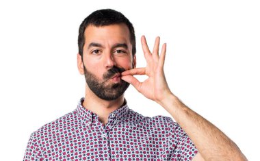 yakışıklı adam yapma sessizlik jest