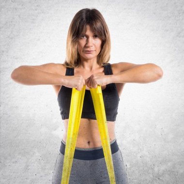 Spor güzel kadın germe