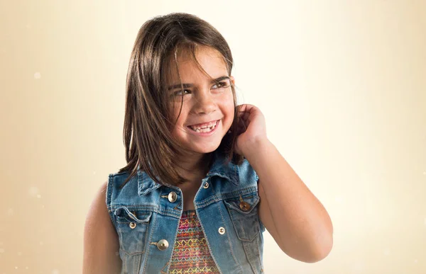 Happy little brunette girl — Stock Photo, Image