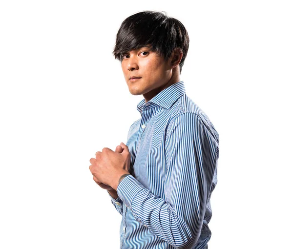 Asiático guapo modelo hombre en estudio — Foto de Stock