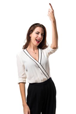 Güzel esmer kız yukarı dönük