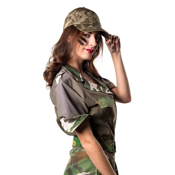 Vacker ung militära flicka — Stockfoto