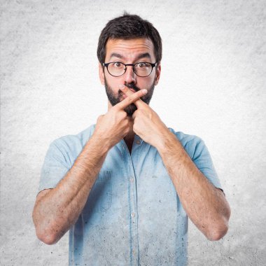 yakışıklı adam yapma sessizlik jest