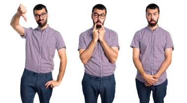 üzgün bir adam gözlüklü