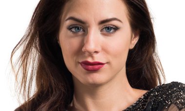 Siyah elbise Gala güzel kız