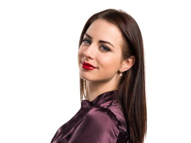 Pretty genç kız kollarını ile geçti