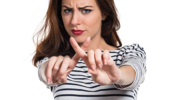 Bastante joven chica haciendo ningún gesto — Foto de Stock