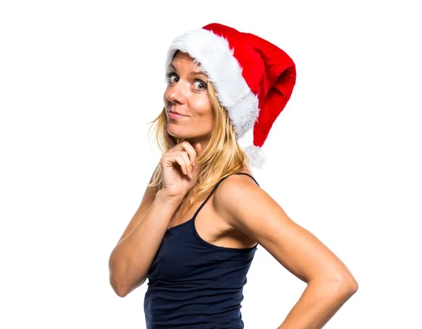 Sexy mujer rubia en Navidad custome —  Fotos de Stock