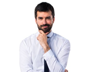 İşadamı onun office düşüncesinde