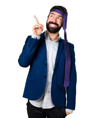 Çılgın ve sarhoş işadamı yukarı dönük