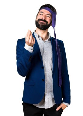 Çılgın ve sarhoş işadamı para hareketi yapma