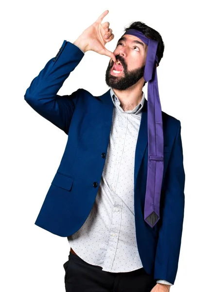 Loco hombre de negocios haciendo gesto borracho —  Fotos de Stock