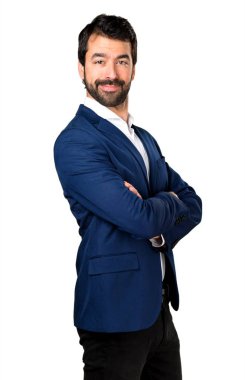 yakışıklı adam kollarını ile geçti