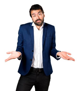 Yakışıklı adam önemsiz jest yapma