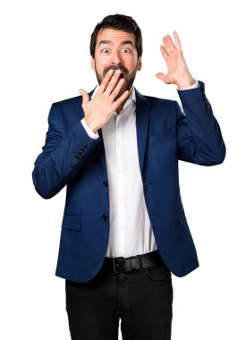 Yakışıklı adam yapma sürpriz jest