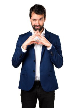 Sakallı yakışıklı esmer adam