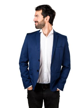 Yakışıklı adam yan bakan