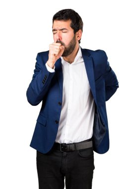 Yakışıklı adam çok öksürük