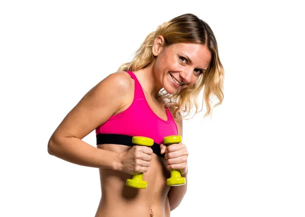 Sport woman making weightlifting — Stock Photo, Image