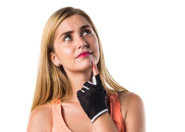 Genç güzellik kadın izole arka plan üzerinde