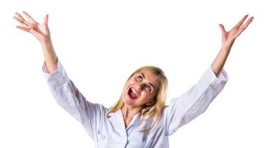 Genç güzellik kadın izole arka plan üzerinde