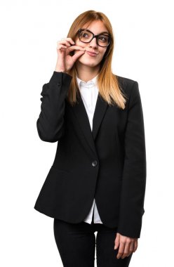 Sessizlik jest yapma genç iş kadını