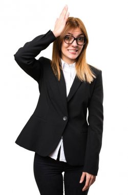 Şüpheleri genç iş kadını