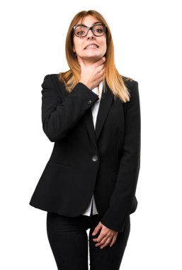 Genç iş kadını kendini boğulma