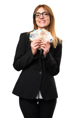 Bir sürü para alarak genç iş kadını