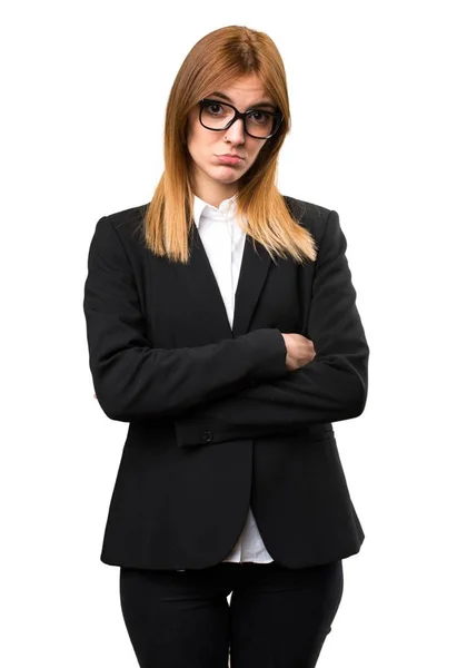 Sad young business woman — Stock Photo, Image