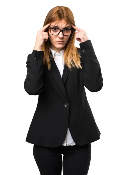 Young business woman thinking — Stock Photo, Image