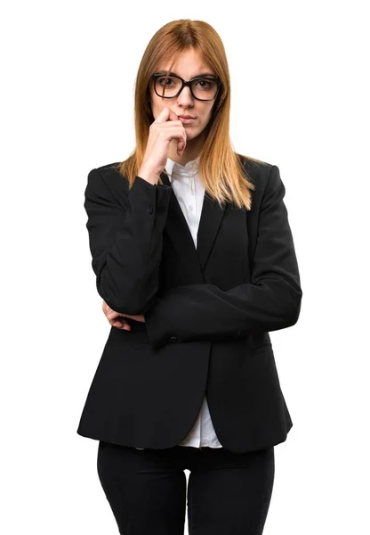 Young business woman thinking — Stock Photo, Image