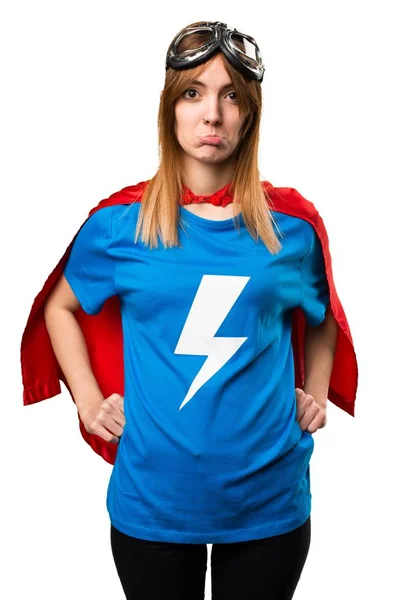 Gadis pahlawan super yang menyedihkan. — Stok Foto