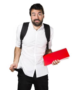 Yıkık öğrenci adam Cebindeki para arıyor