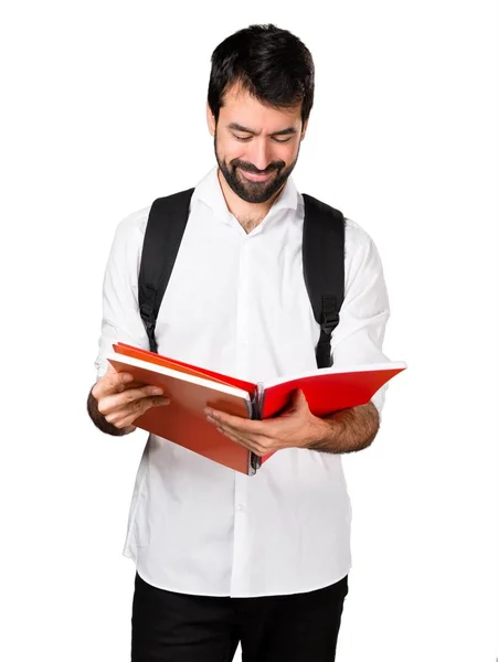 Student man with notebooks — Stock Photo, Image