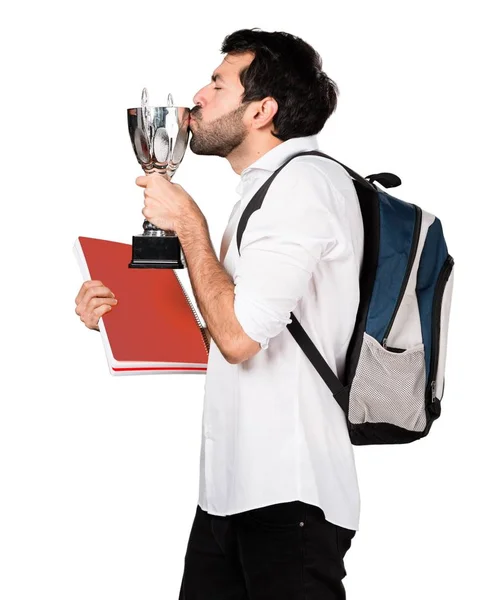 Estudiante sosteniendo un trofeo —  Fotos de Stock