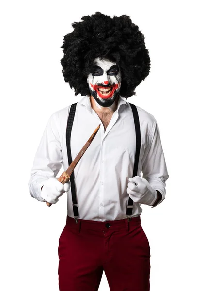 Payaso asesino con cuchillo — Foto de Stock