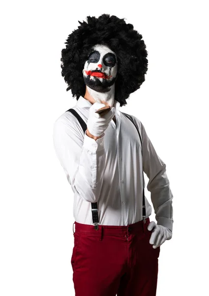 Killer clown with knife — Stock Photo, Image